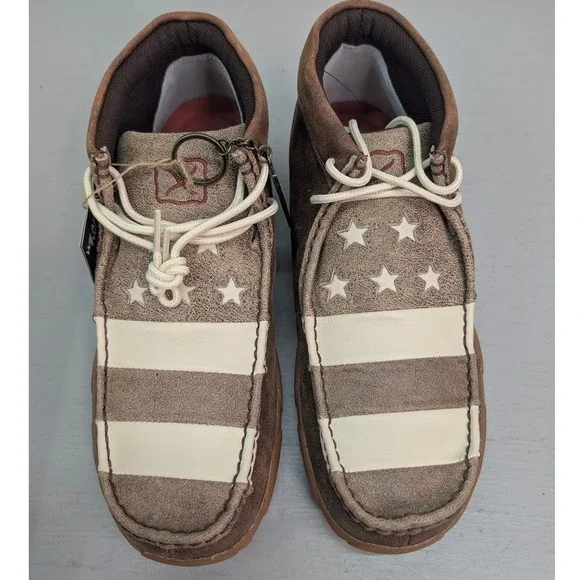 Twisted X Shoes Driving Moc Moccasin Mens Sz 10M USA Flag‎ Brown Casual MDM0075 Twisted X® | Chukka Driving Moc | MDM0075 main image 3